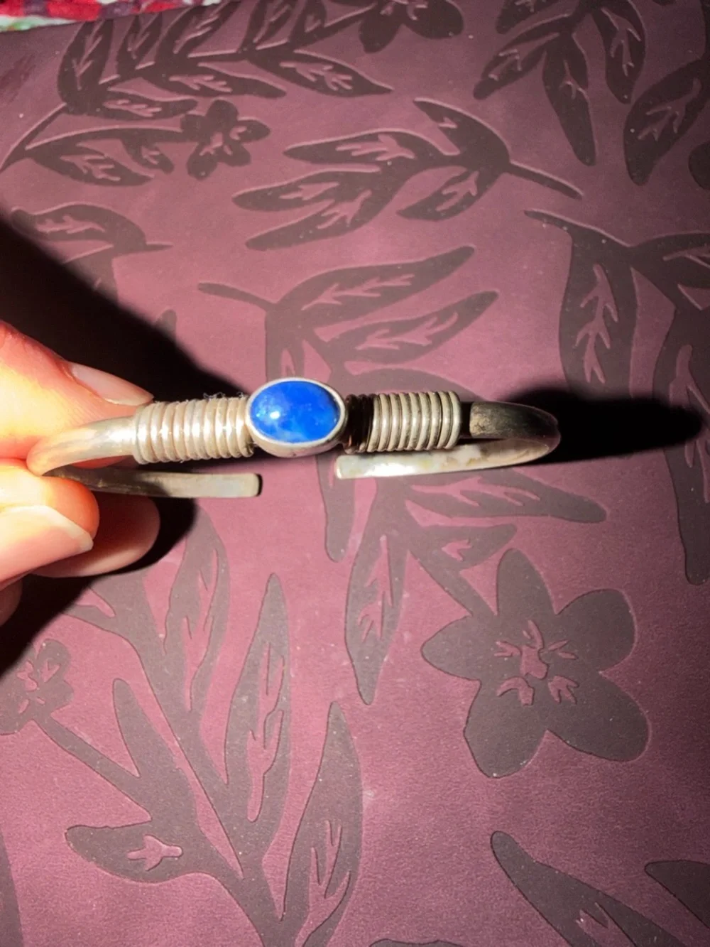 Silver Tone Blue Stone Wearable Accessory